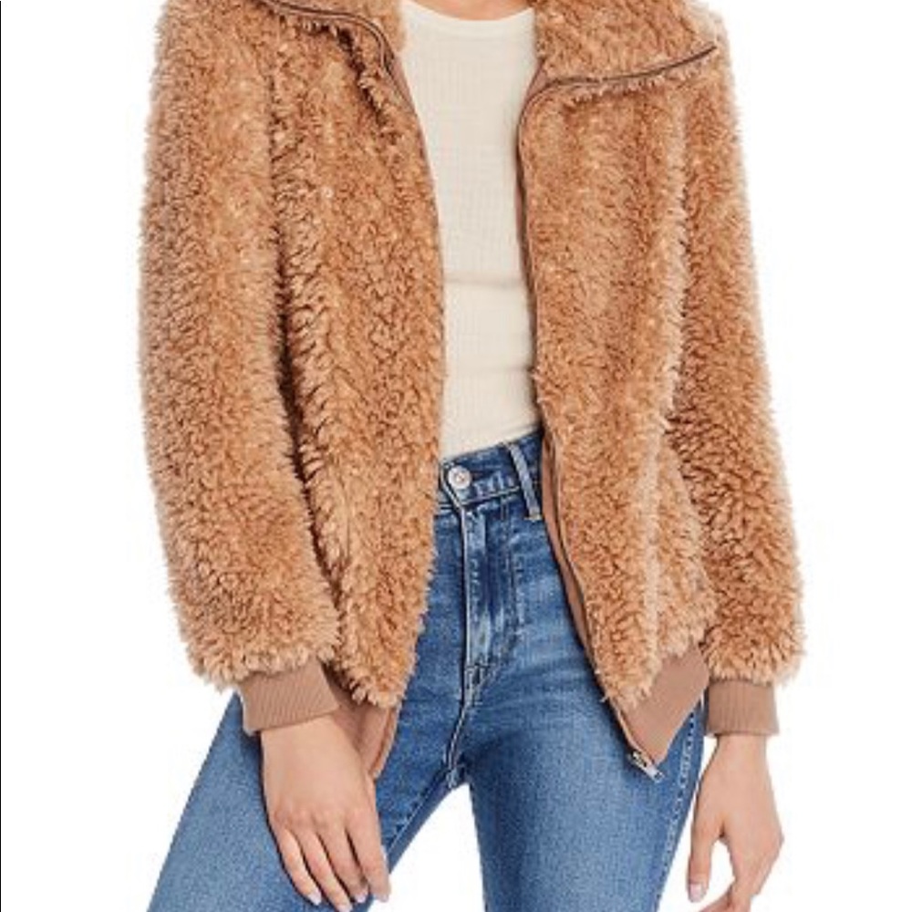 BB Dakota Teddy or Not Bomber Jacket, Camel, Small